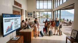 DATA BPS - Ilustrasi suasana hotel di Maluku Utara. Berdasarkan publikasi BPS Maluku Utara, tingkat hunian kamar hotel pada Mei 2026 mengalami peningkatan dibandingkan bulan sebelumnya, Minggu (19/7/2026). (Visual: Gemini AI)
