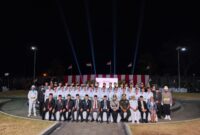 PASKIBRAKA - Sejumlah anggota Paskibraka Kota Ternate bersama unsur Forkopimda dan pejabat daerah berfoto bersama usai pengukuhan Paskibraka Kota Ternate untuk bertugas pada upacara HUT ke-80 Kemerdekaan RI, di Ternate, Maluku Utara. (Dok: Wahanamalut/Tia).