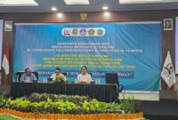 Para pemateri dalam kegiatan Kampanye Kerukunan dan Sosialisasi Moderasi Beragama bagi pelajar SMA/SMK/MA se-Kota Ternate di Ballroom Muara Hotel, Ternate, Rabu (30/9/2026).