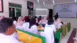 Pelaku UMKM mengikuti Pelatihan Konten dan Marketing Digital yang digelar Baznas RI bersama Baznas Kota Ternate di Sentra Wasana Bahagia Kemensos, Kalumata, Ternate, Rabu (7/10/2026).